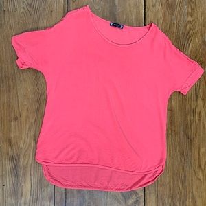 Coral blouse material tee